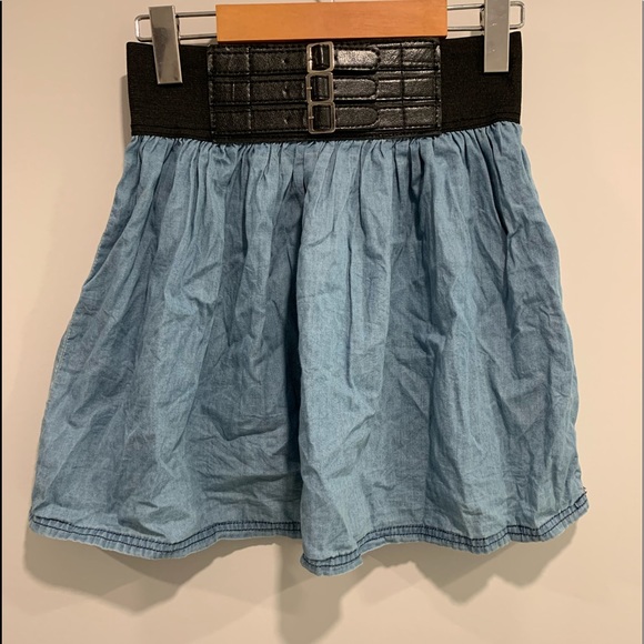 Denim Skirt with Elastic Waist - Picture 1 of 2